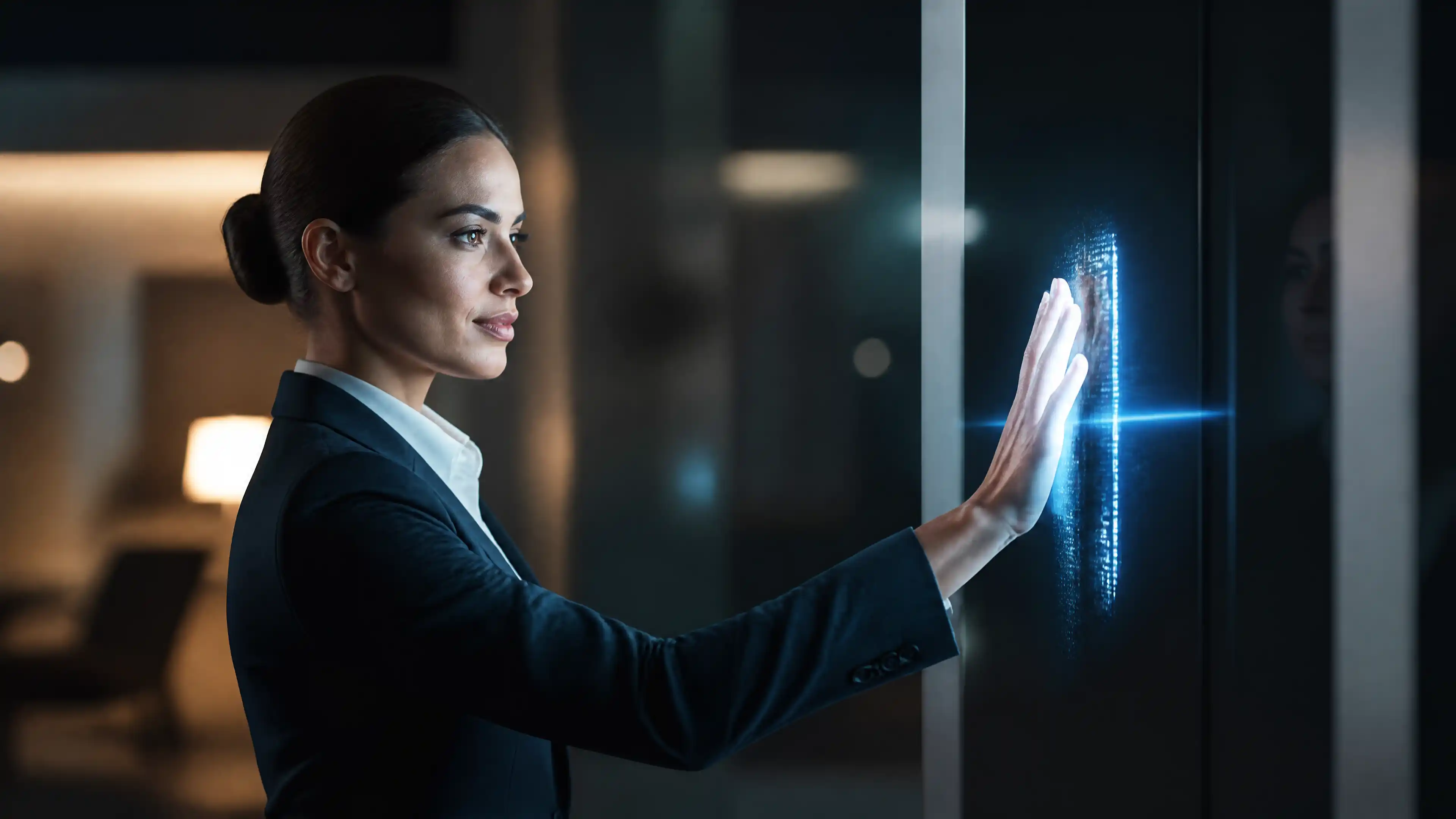 Biometric authentication securing business systems with fingerprint, facial recognition, and secure identity verification technologies